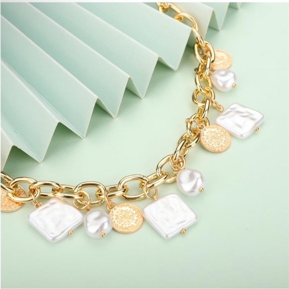 Anthropologie Gold Irregular Charm
Choker Necklace - Picture 4 of 5